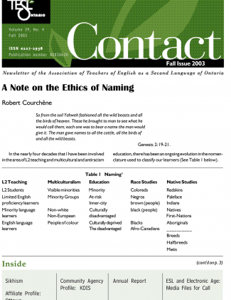 Contact Fall 2003 Issue Cover