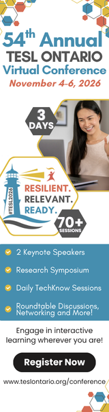 TESL Ontario Virtual Conference ad for November 4-6, 2026