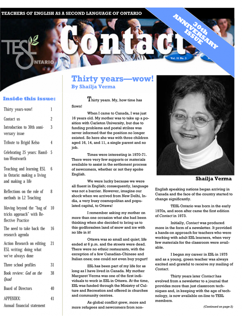 Contact Fall 2005 Issue Cover