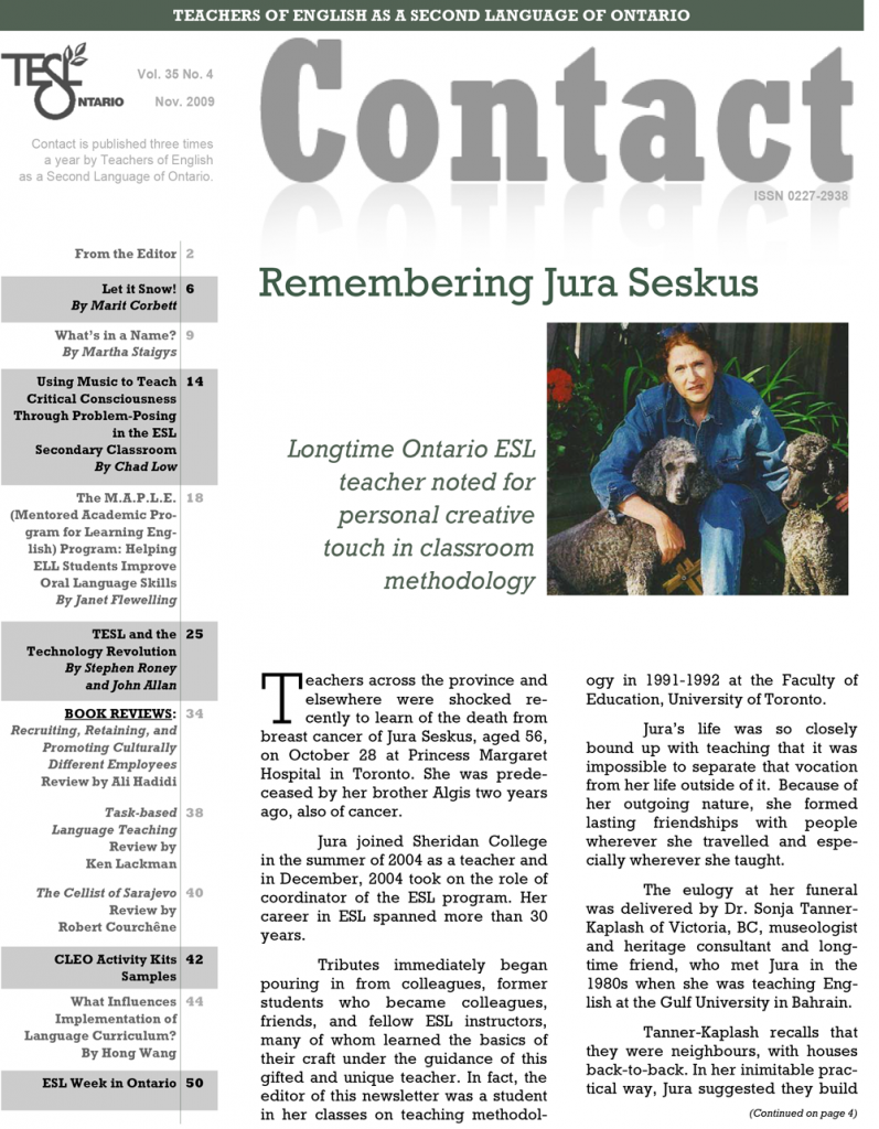 Contact Fall 2009 Issue Cover