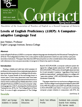 Contact Spring 2004 Issue Cover