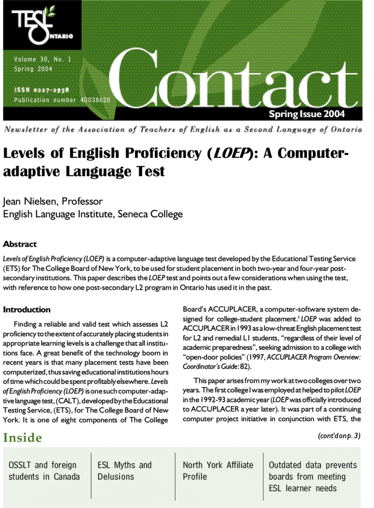 Contact Spring 2004 Issue Cover