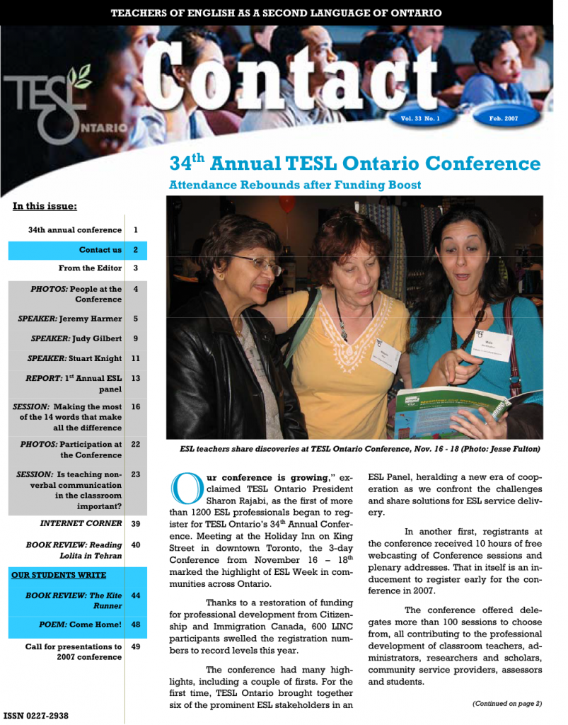 Contact Spring 2007 Issue Cover