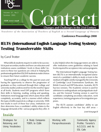 Contact Summer 2001 Issue Cover