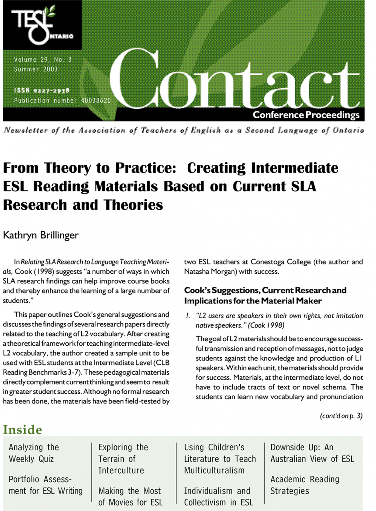 Contact Summer 2003 Issue Cover